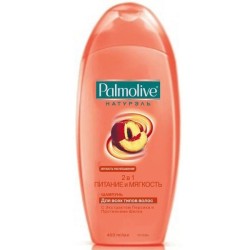 Шампунь Palmolive Натурэль 2 в 1 Питание и мягкость персик и протеины шелка для всех типов волос 400 мл