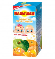 Сок Фрутоняня Малышам яблоко абрикос апельсин мультифрукт неосветленный нектар 330 мл